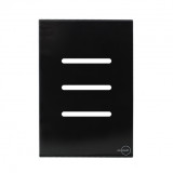 Placa p/ 3 Interruptores 4x2 - Novara Glass Preto Brilhante